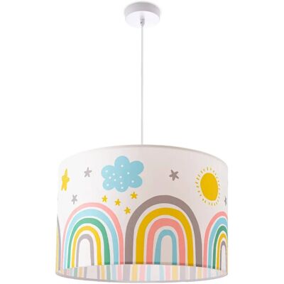 PACO HOME Weiße Pendelleuchte - Regenbogen Kinderzimmerdeko PACO HOME Weiße Pendelleuchte - Regenbogen Kinderzimmerdeko