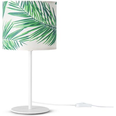 PACO HOME Ostende 537 Tischleuchte - Palmen-Design, Weiß PACO HOME Ostende 537 Tischleuchte - Palmen-Design, Weiß