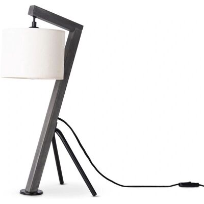 PACO HOME GALLOW Moderne schwarze Tischlampe - Vintage Holz-Dreibein PACO HOME GALLOW Moderne schwarze Tischlampe - Vintage Holz-Dreibein