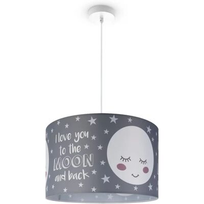 PACO HOME Weiße Kinder-Deckenlampe - Aleyna 103 - Mond-Design - 45,5cm PACO HOME Weiße Kinder-Deckenlampe - Aleyna 103 - Mond-Design - 45,5cm
