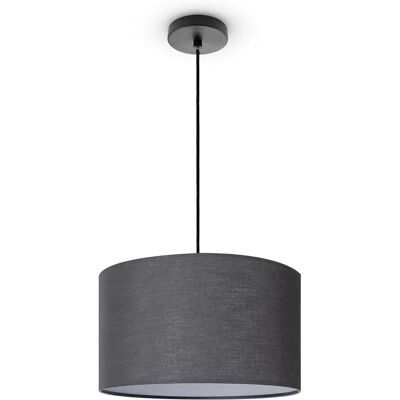 PACO HOME HUGO UNI COLOR Lampada a Sospensione - E27, Nero, Ø38 cm PACO HOME HUGO UNI COLOR Lampada a Sospensione - E27, Nero, Ø38 cm