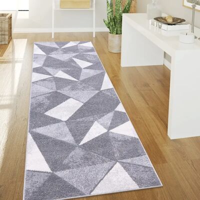 Paco Home Grauer Geometrischer Kurzflor-Teppich - Wohnzimmerteppich Paco Home Grauer Geometrischer Kurzflor-Teppich - Wohnzimmerteppich