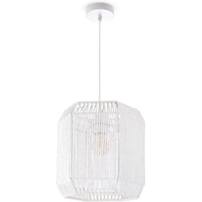 PACO HOME Hugo Pepe Weiße Rattan Pendelleuchte - Hängelampe PACO HOME Hugo Pepe Weiße Rattan Pendelleuchte - Hängelampe