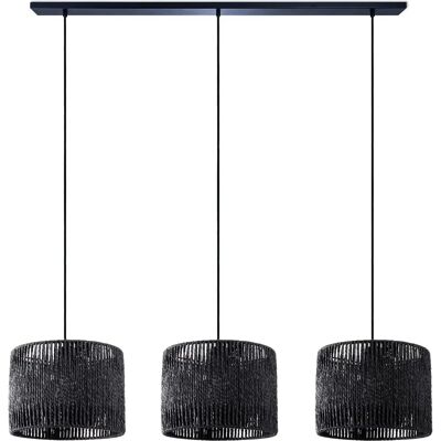 PACO HOME Boniat - 3-flammige schwarze Pendelleuchte PACO HOME Boniat - 3-flammige schwarze Pendelleuchte