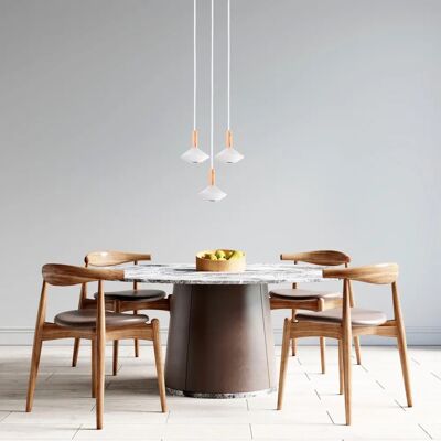 PACO HOME MORA Pendelleuchte - Modernes Stahl-Holz-Design PACO HOME MORA Pendelleuchte - Modernes Stahl-Holz-Design