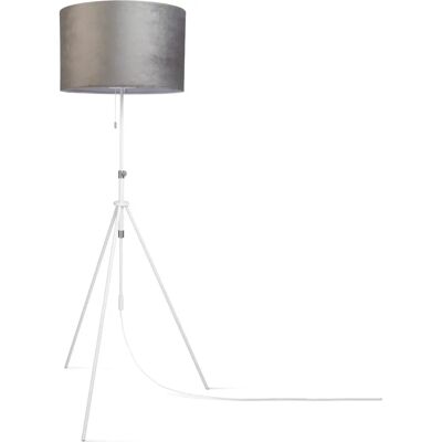 Paco Home Weiße Velours-Stehleuchte - Modern Leselampe Paco Home Weiße Velours-Stehleuchte - Modern Leselampe