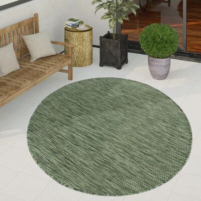 Paco Home Grüner Geometrischer Außenläufer - Ø 120 cm Paco Home Grüner Geometrischer Außenläufer - Ø 120 cm