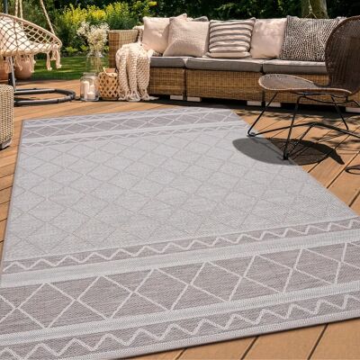 Paco Home - Tappeto Tondo Beige Boho Etnico per Interno Esterno - 80 cm Paco Home - Tappeto Tondo Beige Boho Etnico per Interno Esterno - 80 cm
