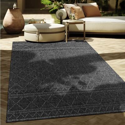 Alfombra Redonda Boho Geométrica - 120cm - Interior Exterior Alfombra Redonda Boho Geométrica - 120cm - Interior Exterior