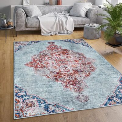 PACO HOME Lyon 336 Alfombra Turquesa - Estilo Oriental PACO HOME Lyon 336 Alfombra Turquesa - Estilo Oriental
