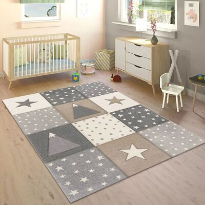 Paco Home Kinder Teppich Pastell Beige mit Punkten 80x150cm Paco Home Kinder Teppich Pastell Beige mit Punkten 80x150cm
