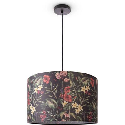 PACO HOME Hugo Flower Pendelleuchte - Floraler Stoffschirm PACO HOME Hugo Flower Pendelleuchte - Floraler Stoffschirm
