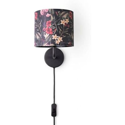 PACO HOME Luca Flower Schwarze Wandleuchte - Florale Stofflampen PACO HOME Luca Flower Schwarze Wandleuchte - Florale Stofflampen