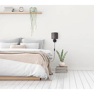 PACO HOME Schwarze Wandleuchte - Geometrischer Stoffschirm - Modernes Design PACO HOME Schwarze Wandleuchte - Geometrischer Stoffschirm - Modernes Design