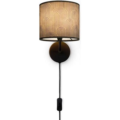 PACO HOME Luca Pillar Wandleuchte - Schwarz Art Deco PACO HOME Luca Pillar Wandleuchte - Schwarz Art Deco