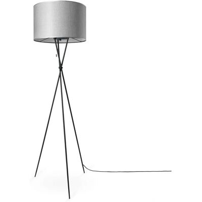 PACO HOME KATE CANVAS UNI COLOR Stehlampe - Wohnzimmer, Grau, Schwarz PACO HOME KATE CANVAS UNI COLOR Stehlampe - Wohnzimmer, Grau, Schwarz