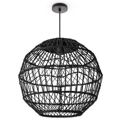 PACO HOME MAITE Schwarze Rattan Pendelleuchte - Pendelleuchte PACO HOME MAITE Schwarze Rattan Pendelleuchte - Pendelleuchte