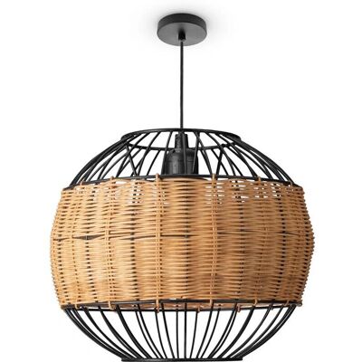 PACO HOME PUGLO Pendelleuchte - Schwarz, Ø30cm, 25cm Höhe - Rattan PACO HOME PUGLO Pendelleuchte - Schwarz, Ø30cm, 25cm Höhe - Rattan