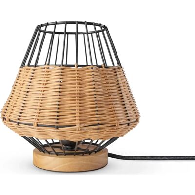 PACO HOME PUNTO Tischleuchte - Boho Stil Rattan Stahl E27 PACO HOME PUNTO Tischleuchte - Boho Stil Rattan Stahl E27