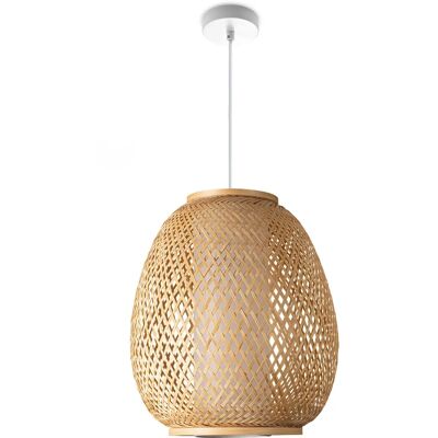 PACO HOME Topu Pendelleuchte - Bambus, Höhenverstellbar, E27, 32cm PACO HOME Topu Pendelleuchte - Bambus, Höhenverstellbar, E27, 32cm