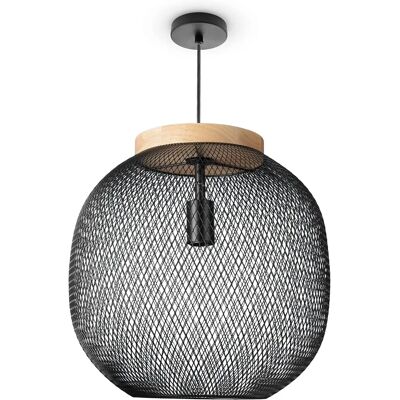 Paco Home Trapu Pendelleuchte - 40cm Schwarz Esszimmer Paco Home Trapu Pendelleuchte - 40cm Schwarz Esszimmer