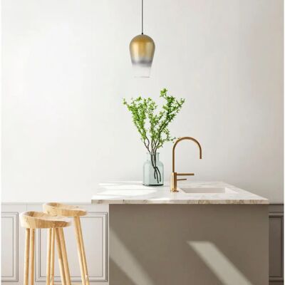 PACO HOME Dalia Lampada Sospensione - Acciaio & Vetro, 22cm PACO HOME Dalia Lampada Sospensione - Acciaio & Vetro, 22cm