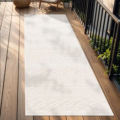 Paco Home - Tappeto soggiorno cucina esterno terrazza giardino nordico boho chic 80x250 cm - Crema 4 Paco Home - Tappeto soggiorno cucina esterno terrazza giardino nordico boho chic 80x250 cm - Crema 4
