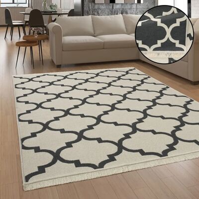 Paco Home Antrazith Wendbarer 60x180 cm Teppich - Wohnzimmer Paco Home Antrazith Wendbarer 60x180 cm Teppich - Wohnzimmer