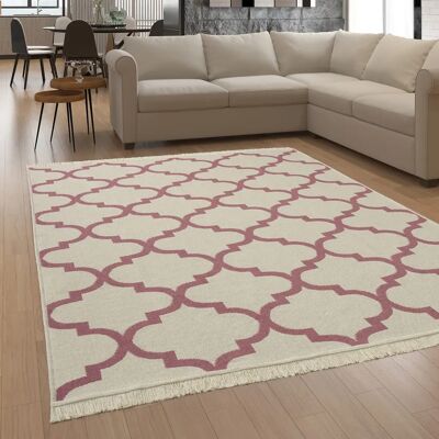 Tappeto Rosa Boho Lavabile - Tappeto Interno 140x200cm Tappeto Rosa Boho Lavabile - Tappeto Interno 140x200cm