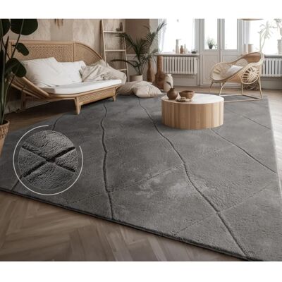 Paco Home Kurzflorige Teppich - Boho Chic 80x150cm - Anthrazit Paco Home Kurzflorige Teppich - Boho Chic 80x150cm - Anthrazit