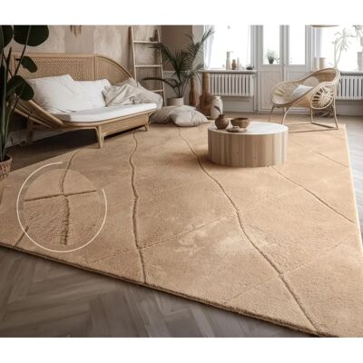 Tapis Utrecht 641 de PACO HOME - Motif losange 3D - Publicité Tapis Utrecht 641 de PACO HOME - Motif losange 3D - Publicité