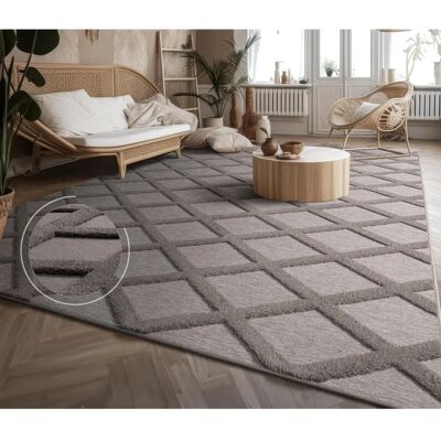 PACO HOME Utrecht 642 - Kurzflor Teppich Grau für Esszimmer PACO HOME Utrecht 642 - Kurzflor Teppich Grau für Esszimmer
