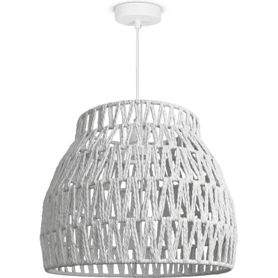 Paco Home Weiße Pendelleuchte - Modernes Papierdesign für Wohnzimmer & Esszimmer Paco Home Weiße Pendelleuchte - Modernes Papierdesign für Wohnzimmer & Esszimmer