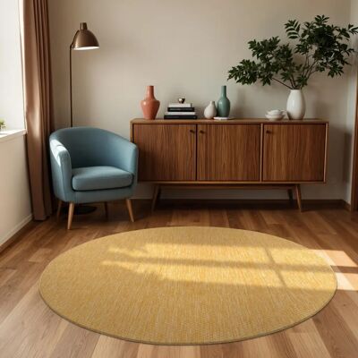 Paco Home - Tappeto Giallo Rotondo 120cm Interno/Esterno Paco Home - Tappeto Giallo Rotondo 120cm Interno/Esterno