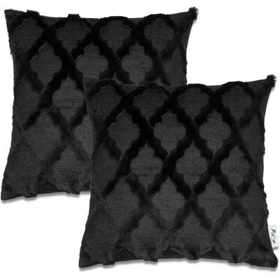 PACO HOME Schwarze Kissenhüllen-Set 2 - Kissenhülle PACO HOME Schwarze Kissenhüllen-Set 2 - Kissenhülle