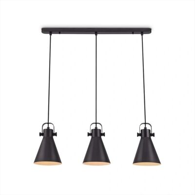 Paco Home Schwarze 3-Flame Pendellampe - Industrie Stil Paco Home Schwarze 3-Flame Pendellampe - Industrie Stil