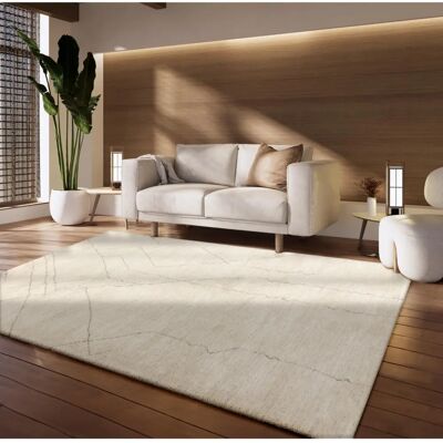Alfombra Paco Home Pelo Corto Geométrico - Moderna Escandinava 3D Crema 120x170cm Alfombra Paco Home Pelo Corto Geométrico - Moderna Escandinava 3D Crema 120x170cm