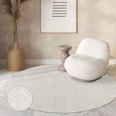 Paco Home - Tappeto Soggiorno Cucina Esterno Terrazza Giardino Nordico Boho Ø 160 cm - Crema 5 Paco Home - Tappeto Soggiorno Cucina Esterno Terrazza Giardino Nordico Boho Ø 160 cm - Crema 5
