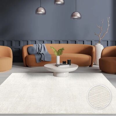 Alfombra Beige de Pelo Corto Paco Home - Diseño Geométrico Moderno Alfombra Beige de Pelo Corto Paco Home - Diseño Geométrico Moderno
