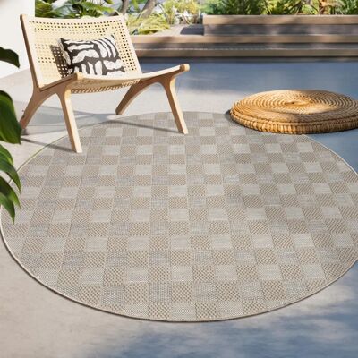 Tappeto Beige 80 cm Interno/Esterno - Balcone, Terrazza, Stile Moderno Tappeto Beige 80 cm Interno/Esterno - Balcone, Terrazza, Stile Moderno