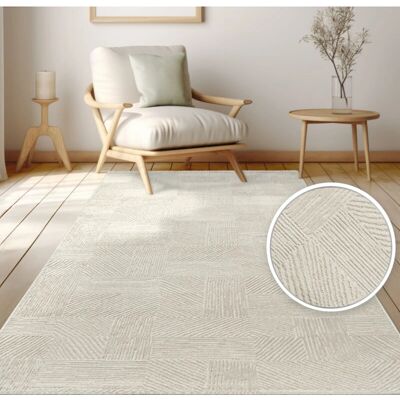 Paco Home - Alfombra Sala De Estar Pelo Corto Patrón Escandinavo Crema 120x160 cm - Crema - 120x160 cm - Rug Paco Home - Alfombra Sala De Estar Pelo Corto Patrón Escandinavo Crema 120x160 cm - Crema - 120x160 cm - Rug