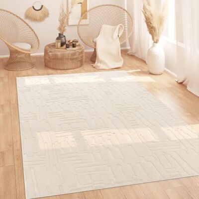 Paco Home - Geometric 3D Shag - Creme - 160x220 - Rug Paco Home - Geometric 3D Shag - Creme - 160x220 - Rug