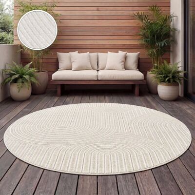 Tappeto Esterno Paco Home Ø 160 cm - Resistente alle Intemperie, Motivo Floreale Elegante Tappeto Esterno Paco Home Ø 160 cm - Resistente alle Intemperie, Motivo Floreale Elegante