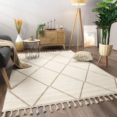Paco Home - Alfombra de Pelo Corto - Estilo Boho Nórdico - 240x340 cm Paco Home - Alfombra de Pelo Corto - Estilo Boho Nórdico - 240x340 cm