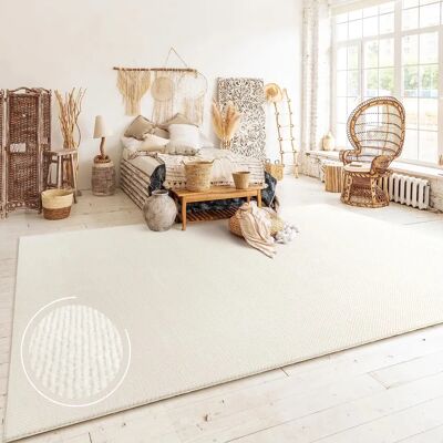 PACO HOME Creme Kurzflor Teppich - Wohndekoration PACO HOME Creme Kurzflor Teppich - Wohndekoration