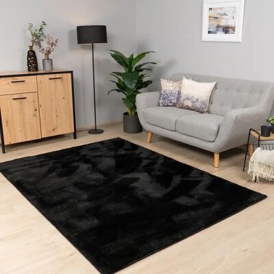 Tappeto Nero a Pelo Corto - Decorazione Soggiorno Tappeto Nero a Pelo Corto - Decorazione Soggiorno