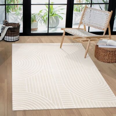Alfombra Beige De Pelo Corto Geométrica - Alfombra Alfombra Beige De Pelo Corto Geométrica - Alfombra