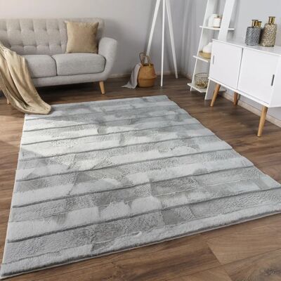 Paco Home - Alfombra de Pelo Largo - Diseño Nórdico Geométrico - 160x220 cm Paco Home - Alfombra de Pelo Largo - Diseño Nórdico Geométrico - 160x220 cm