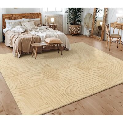 Paco Home - Tappeto Beige 7 Pile Corto Motivo Geometrico - Tappeto Paco Home - Tappeto Beige 7 Pile Corto Motivo Geometrico - Tappeto