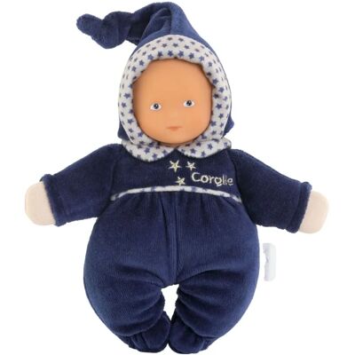 Corolle Babidoux-pop met donkerblauw pakje en slaapmuts - Baby speelgoed Corolle Babidoux-pop met donkerblauw pakje en slaapmuts - Baby speelgoed